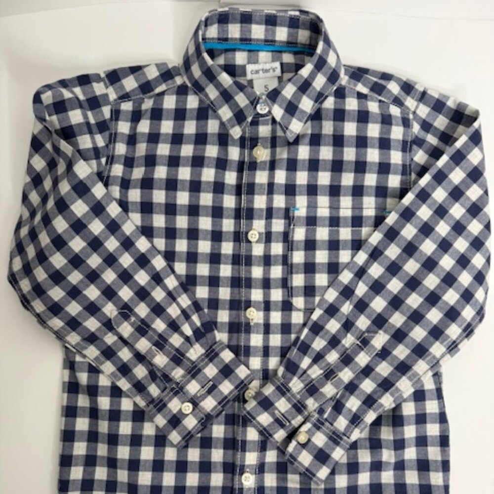 Boy's Gingham Long-Sleeve Dress Shirt from Carter's